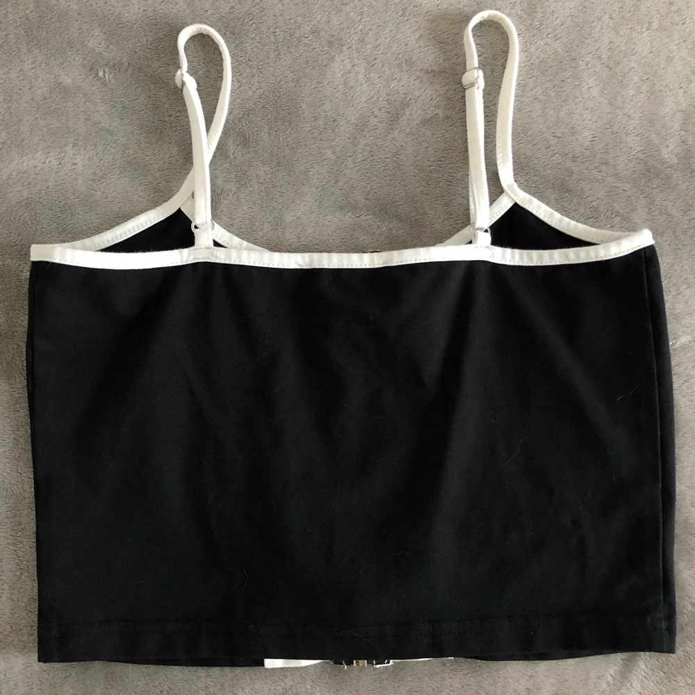 White Stripe Adjustable Strap Spaghetti Strap Tank - Picture 2 of 2